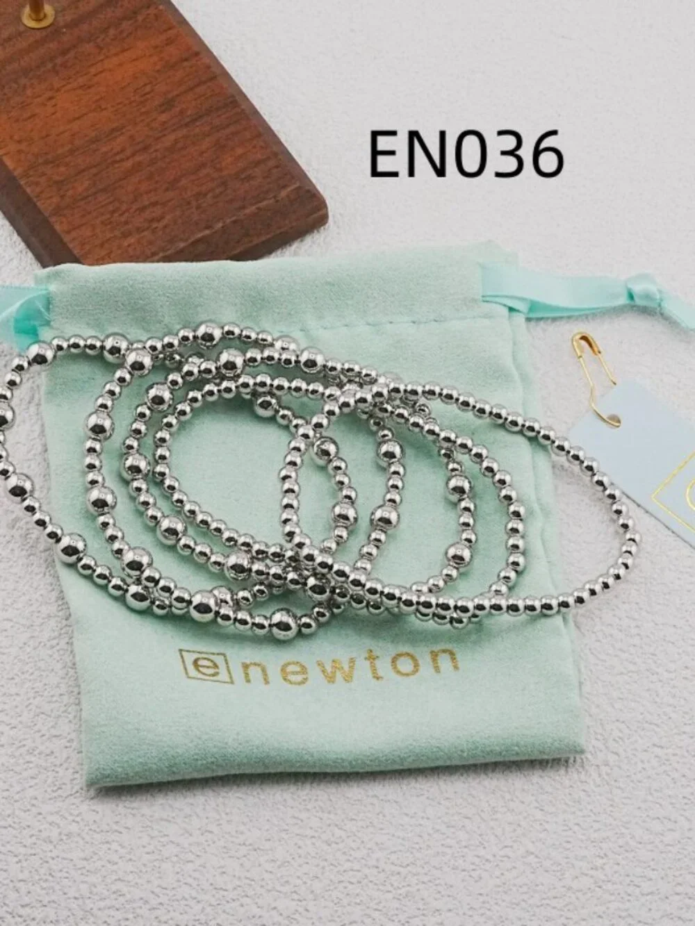 Enewton Platinum Bead Five-Piece Bracelet Set